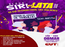 Bloco Siri na Lata da CUT/SE vai desfilar no dia 8 de março em Aracaju