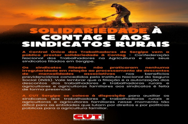 Solidariedade à CONTAG e aos sindicatos rurais