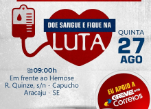 Forte e firme, Greve dos Correios continua com ato de doação de sangue no Hemose