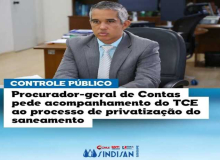 Procurador-geral de Contas pede acompanhamento do TCE à privatização do saneamento