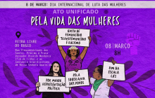 Ato Político Cultural do Dia Internacional da Mulher será na Feira Livre do Bugio