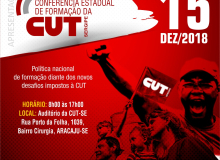 Confira a Programação da Conferência Estadual de Formação da CUT Sergipe