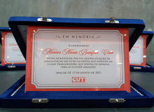 16ª Plenária da CUT/SE presta homenagem em memória de dirigentes vítimas da Covid