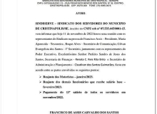Prefeito de Cristinápolis se compromete em pagar a revisão salarial dos servidores