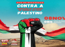 Ato pela Palestina Livre e em repúdio ao governador Fábio Mitidieri será quarta 8/11