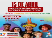 Professoras e professores de Sergipe se unem à mobilização nacional e paralisam 15/4