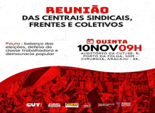 QUINTA: Encontro na CUT vai reunir movimento sindical, frentes e coletivos