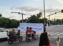 Ato divulga luta da Frente Ampla Contra Organizações Sociais e Terceirizações em SE