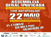 Servidores de Aracaju chamam assembleia geral em frente à Câmara de Vereadores